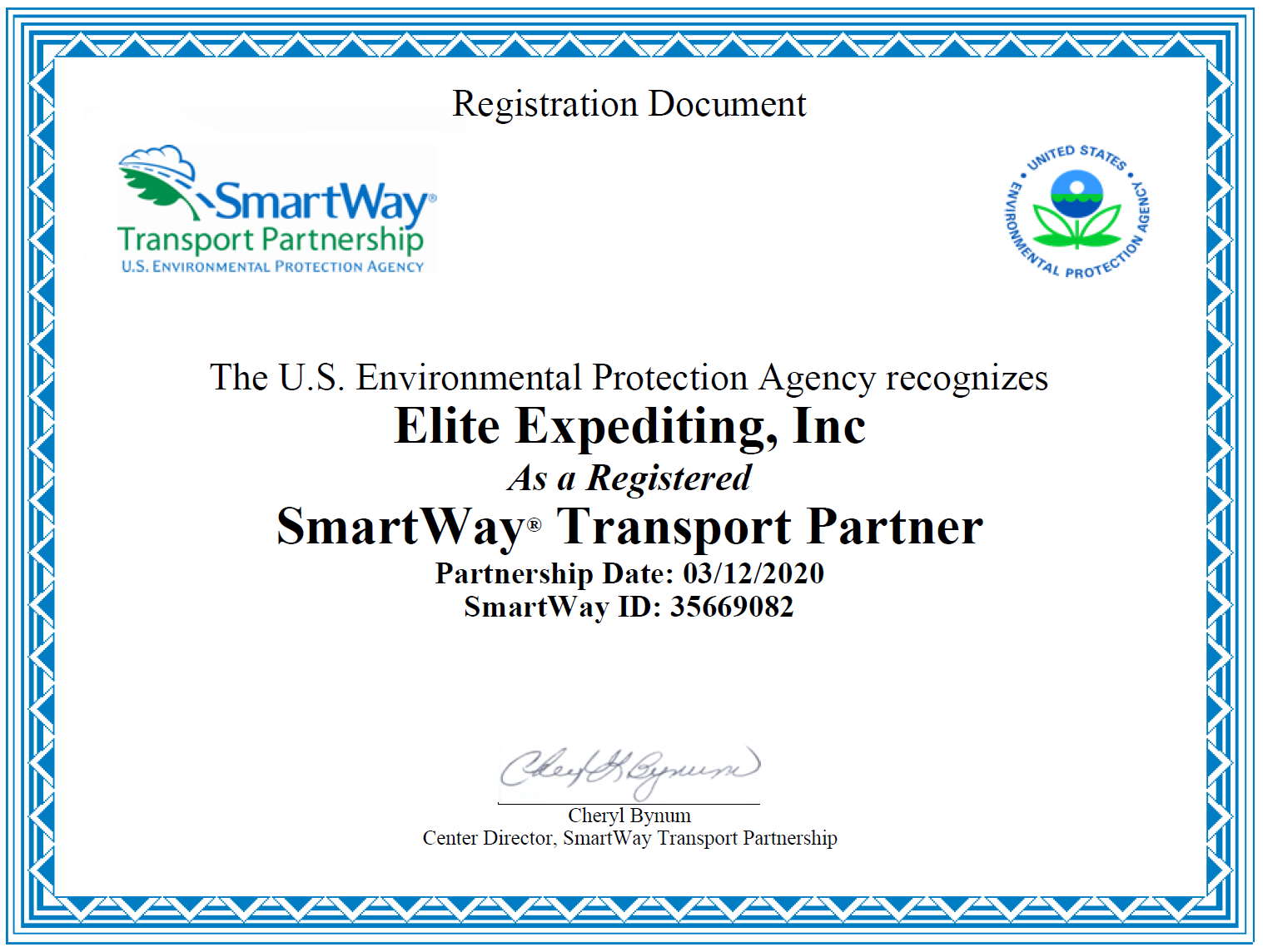 smartway certificate